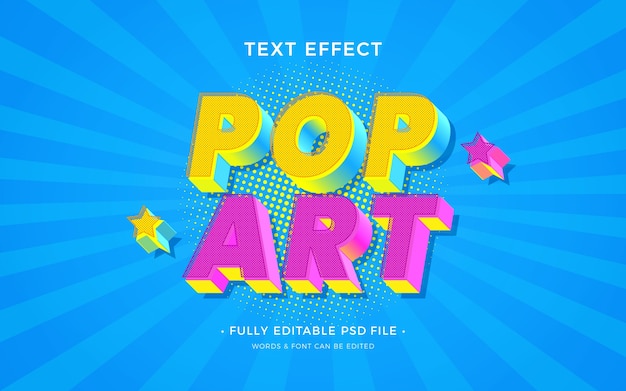 PSD efecto de texto de arte pop