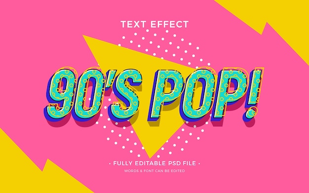 PSD efecto de texto de arte pop