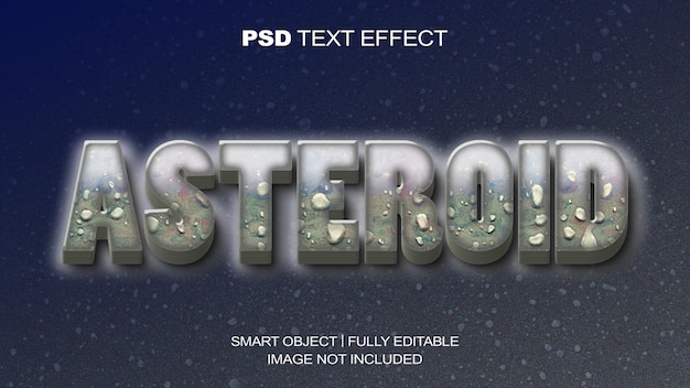 Efecto de texto de asteroide