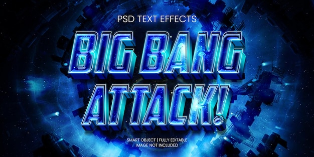 PSD efecto de texto de ataque big bang