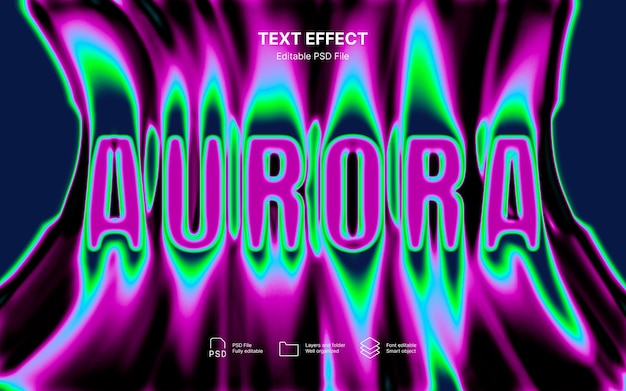 Efecto de texto de la aurora boreal