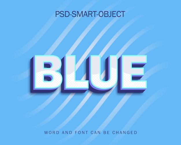 Efecto de texto azul 3d