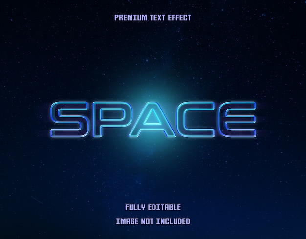 Efecto de texto azul espacio