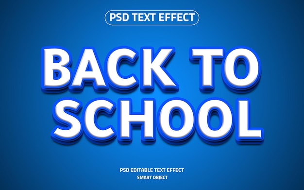 Efecto de texto azul del logotipo de regreso a la escuela