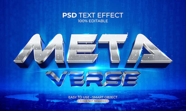 EFECTO DE TEXTO AZUL METAVERSO
