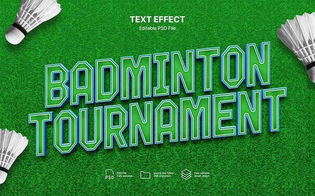 Efecto de texto de bádminton