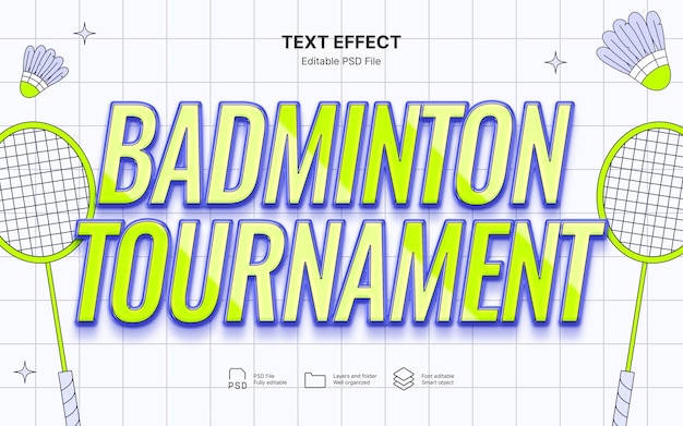 Efecto de texto de bádminton