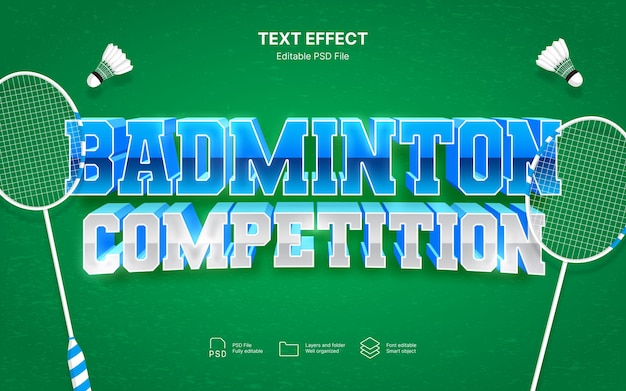 Efecto de texto de bádminton