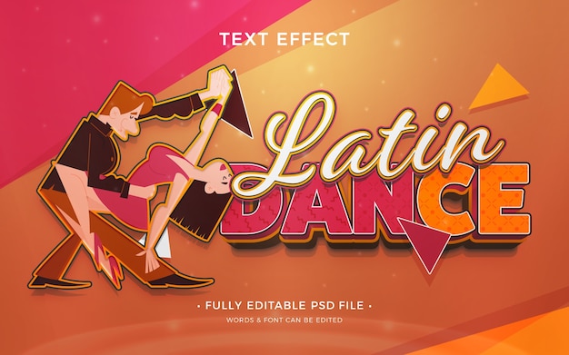 Efecto de texto de baile latino