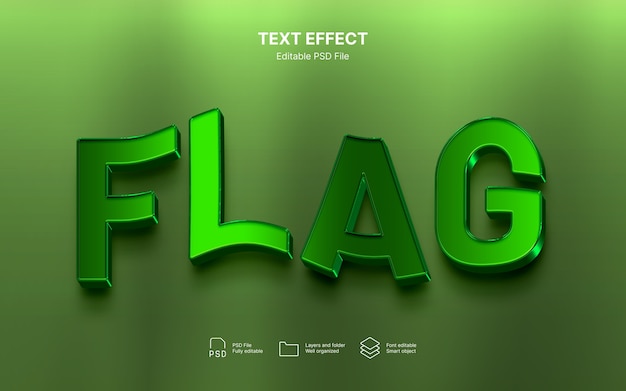 Efecto de texto de la bandera