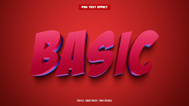 PSD efecto de texto básico editable en 3d