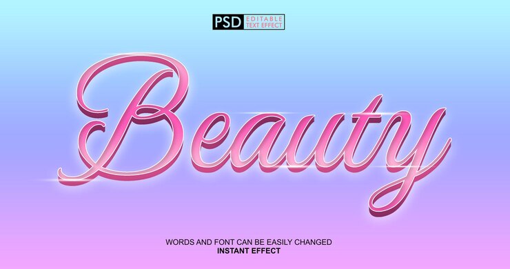 PSD efecto de texto de belleza