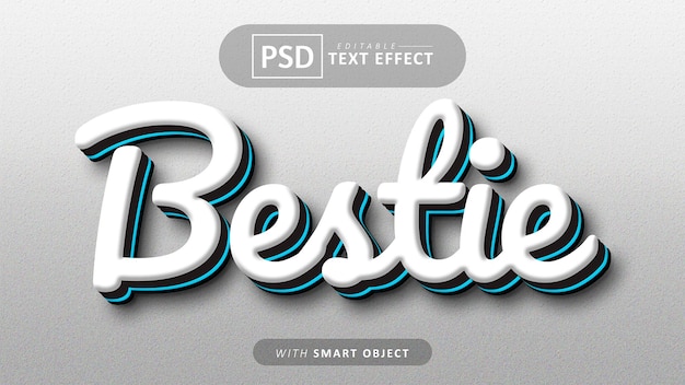 PSD efecto de texto bestie editable