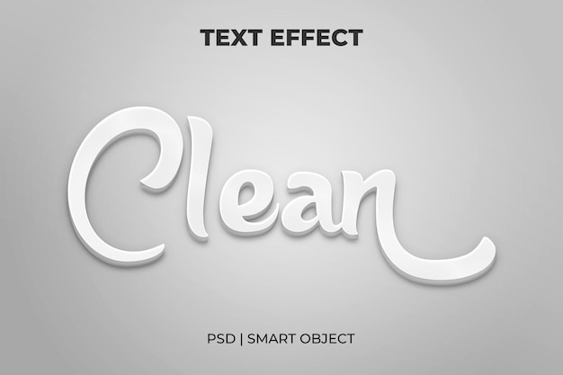 Efecto de texto blanco limpio estilo de texto elegante simple editable