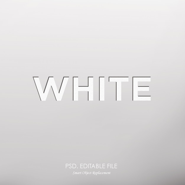 PSD efecto de texto blanco