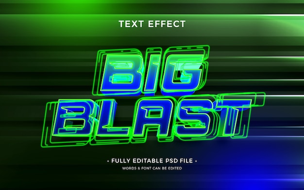 PSD efecto de texto de blaster