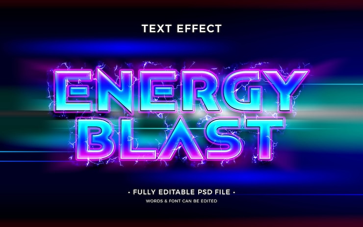 PSD efecto de texto de blaster
