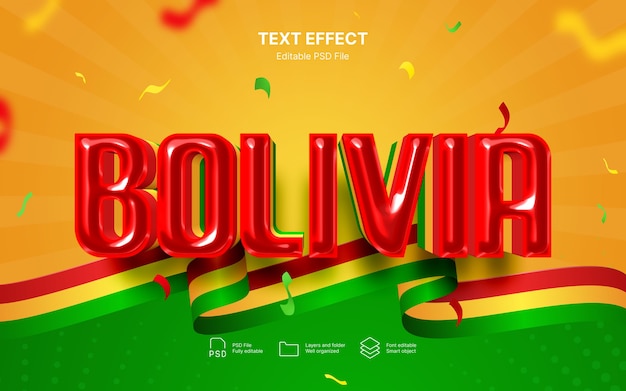 Efecto de texto de Bolivia