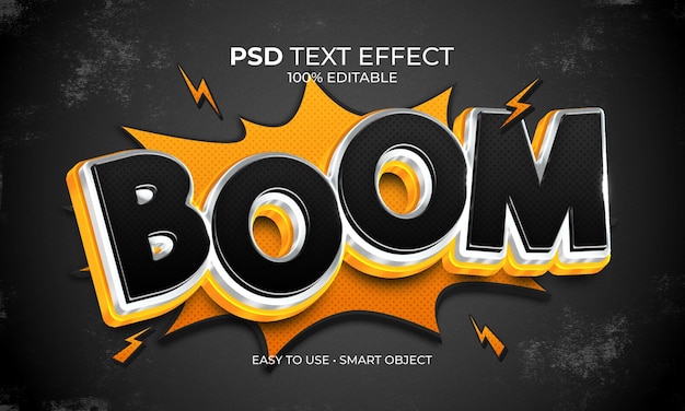 PSD efecto de texto boom pop art