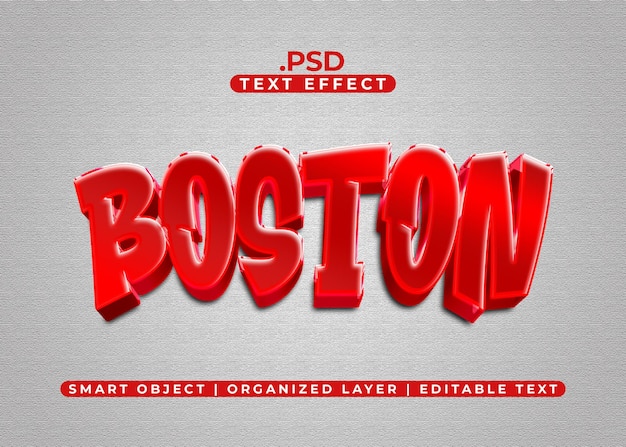 PSD efecto de texto de boston