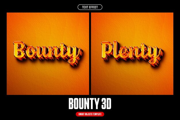 Efecto de texto Bounty 3D para el cuadrado
