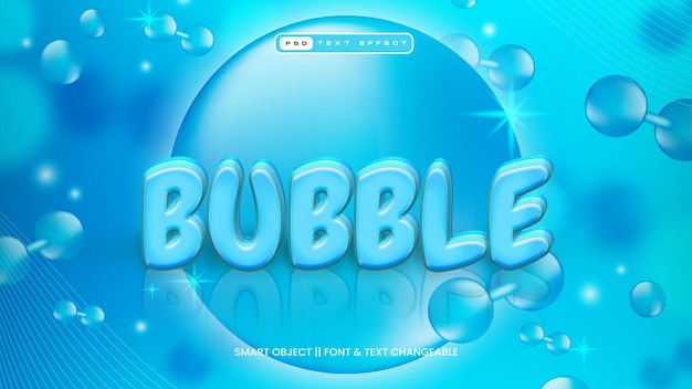 Efecto de texto brillante Bubble 3D