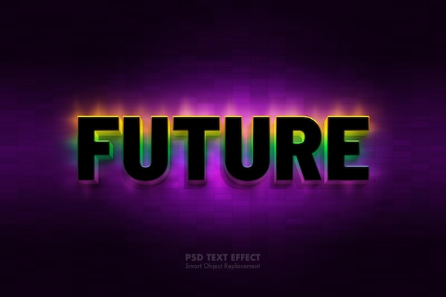 efecto de texto brillante degradado 3d