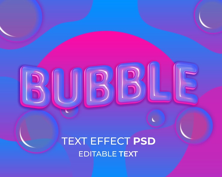 PSD efecto de texto de burbuja editable