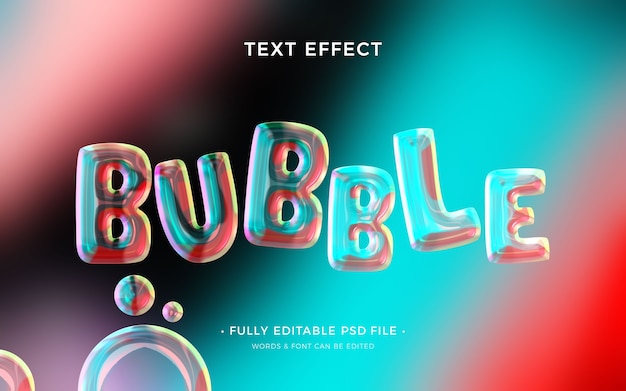 PSD efecto de texto de burbuja