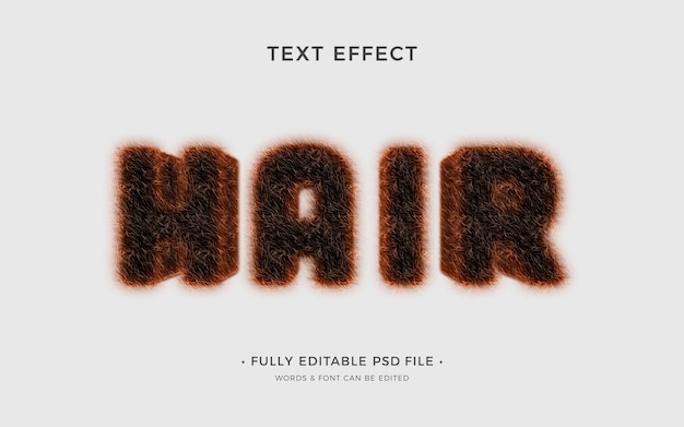 Efecto de texto de cabello