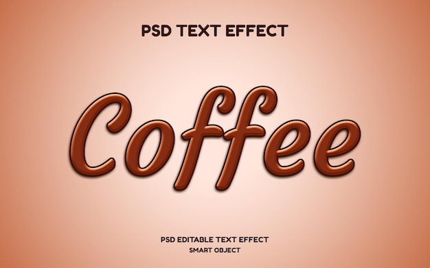 PSD efecto de texto de cafe editable