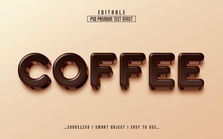 PSD efecto de texto de café marrón psd editable