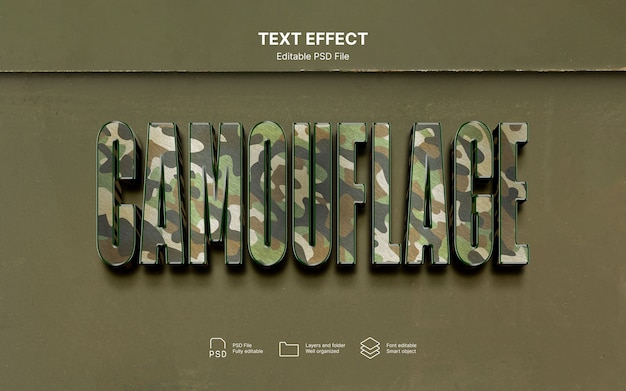 Efecto de texto de camuflaje