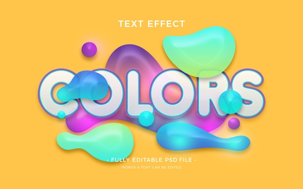 Efecto de texto de capa de color
