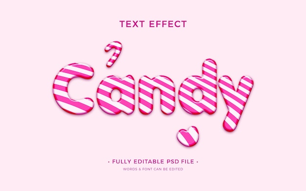 Efecto de texto de caramelo piruleta