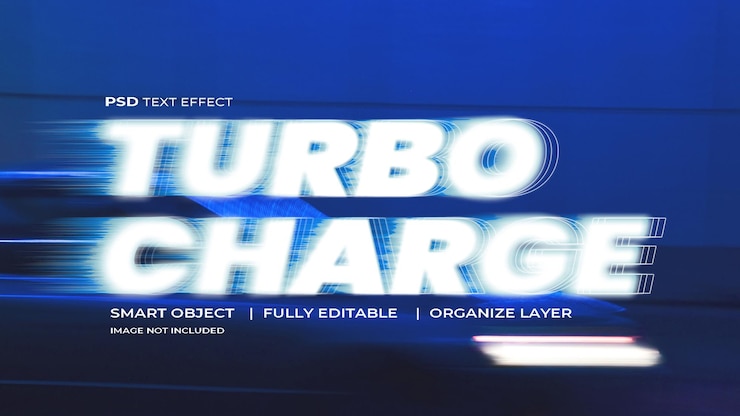 PSD efecto de texto de carga turbo