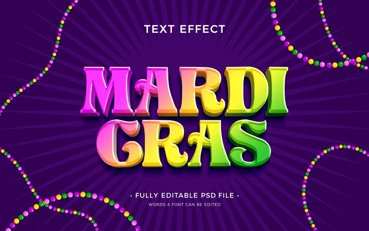 PSD efecto de texto de carnaval