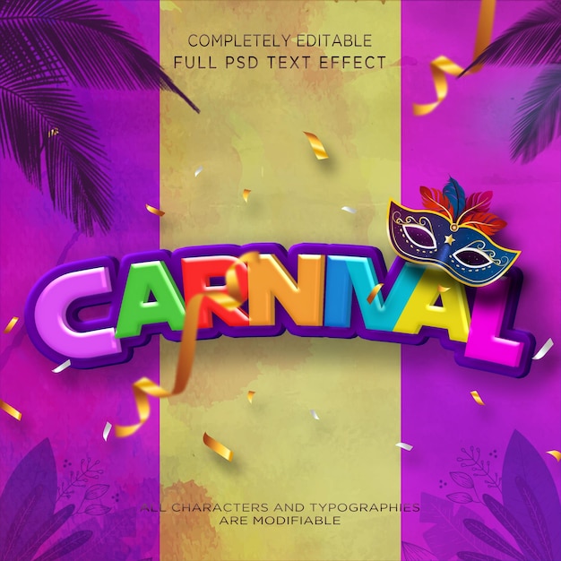Efecto de texto de carnaval
