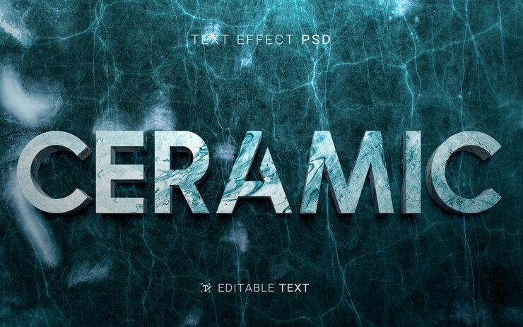 PSD efecto de texto de cerámica