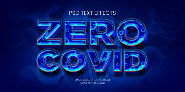 PSD efecto de texto cero covid