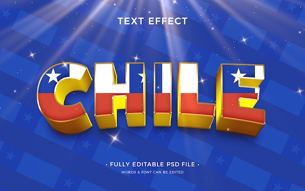 PSD efecto de texto de chile