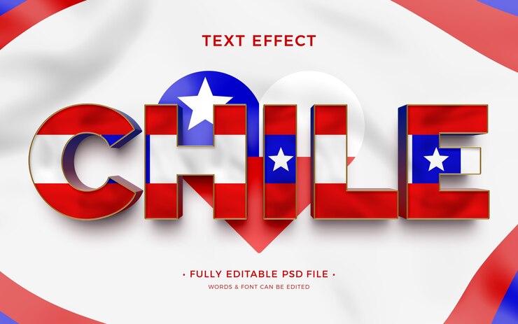 PSD efecto de texto de chile