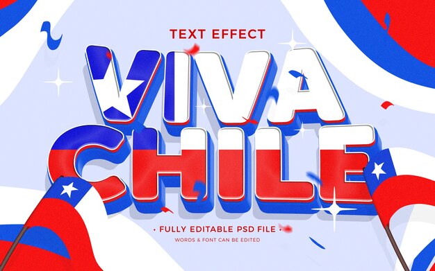 Efecto de texto de Chile