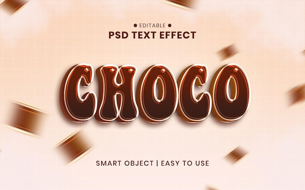 PSD efecto de texto choco 3d