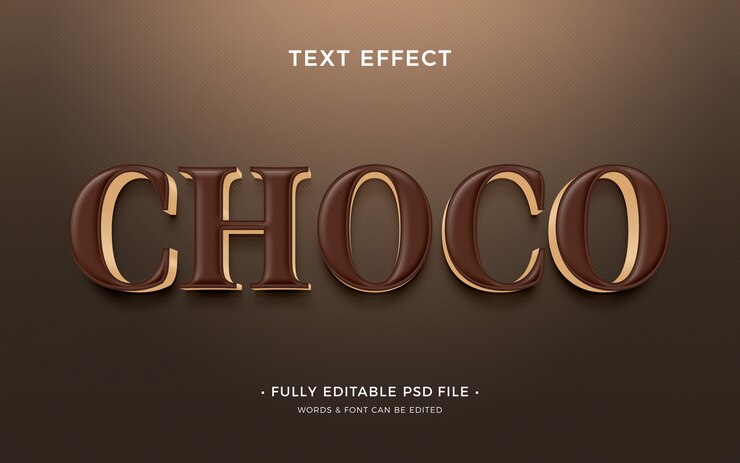 PSD efecto de texto de chocolate