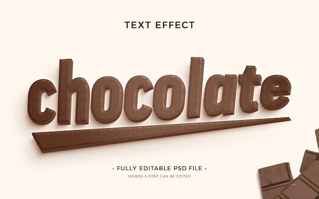 PSD efecto de texto de chocolate