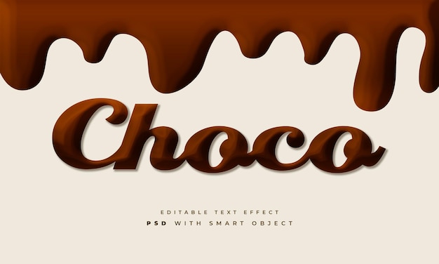 PSD efecto de texto chocolate