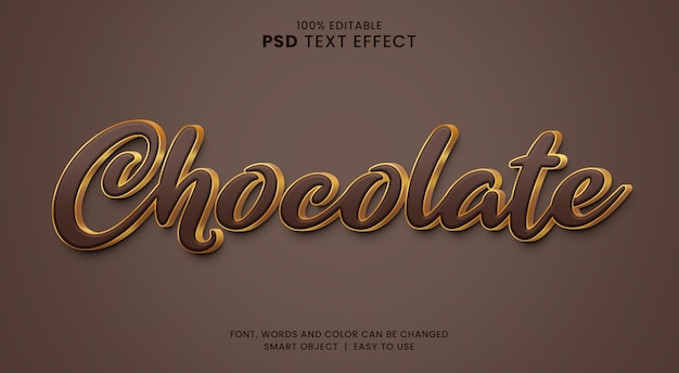 PSD efecto de texto de chocolate