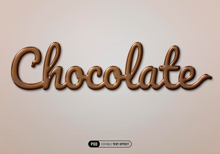 PSD efecto de texto de chocolate