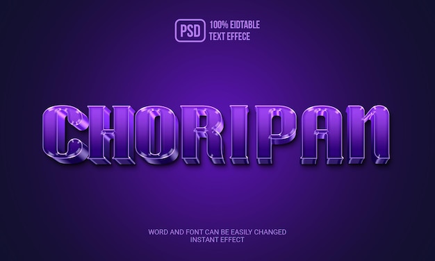 efecto de texto de choripan creativo psd